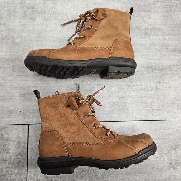 UGG Shoes - UGG Hapsburg Waterproof Duck Boots Tan Leather Suede Lace Up Zip 1120785 7.5
